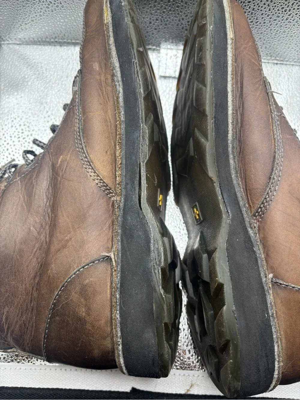 DR. MARTENS Kameron Mock Toe Brown Leather Lace Up Ankle Boots Mens Size 11
